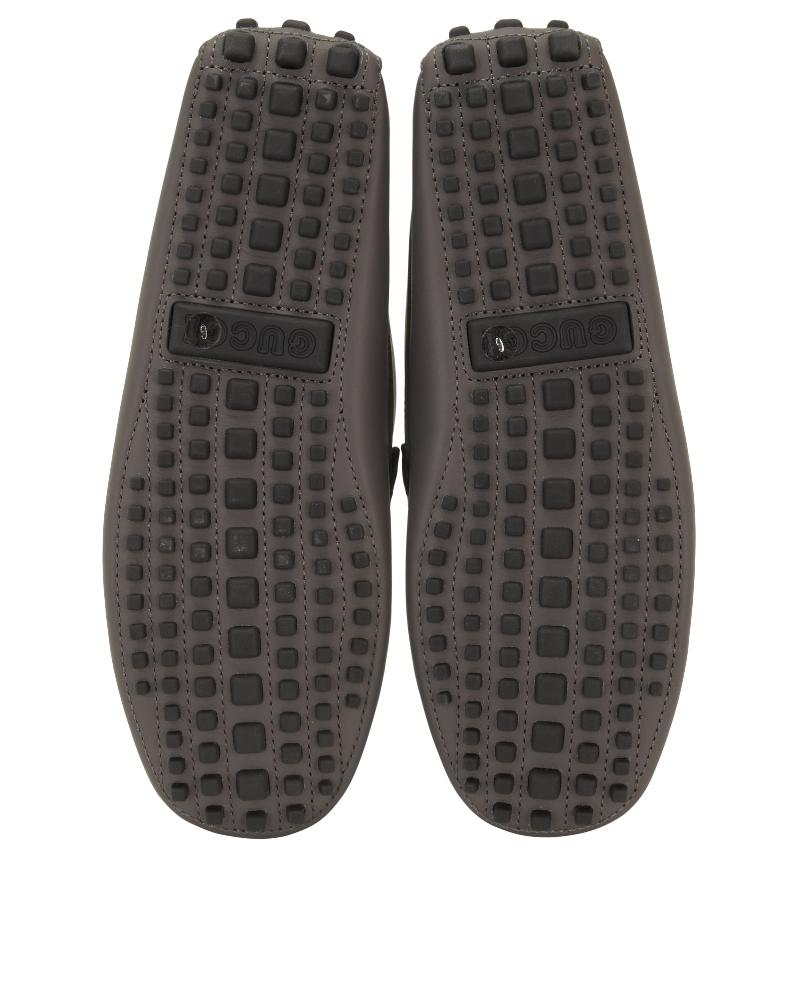 Gucci Driver Loafers, &pound;320, Shoes, Grey, Canvas/Leather, Top view