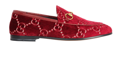 Gucci Velvet Monogram Loafers, front view