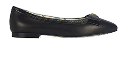 Gucci Yva Bow Flats, Leather, Black, UK 4, Db/B, 5*