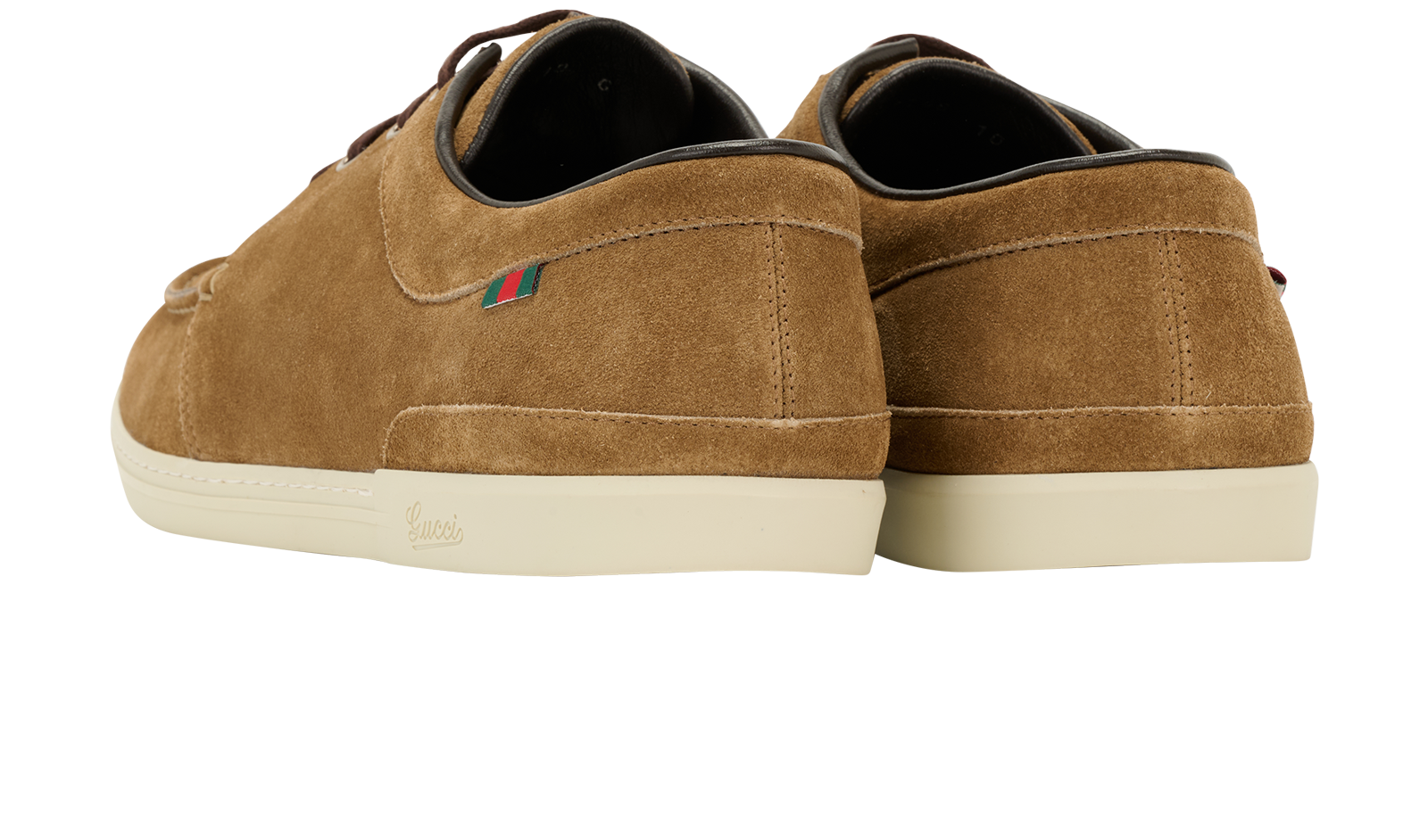 Gucci Softy Tek Lace Up Shoes, &pound;250, Shoes, Brown, Suede, Back view