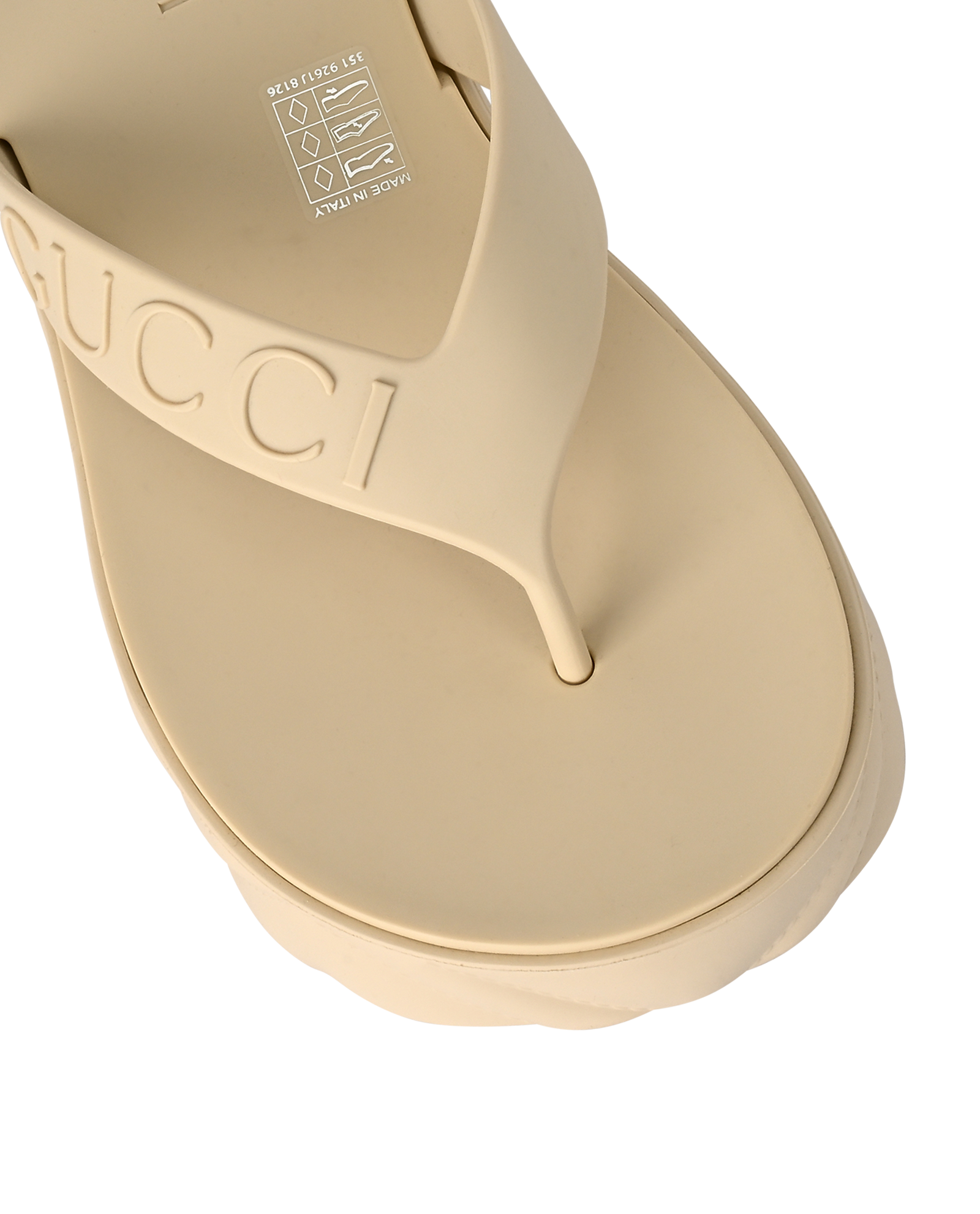 Gucci Logo Thong Platform Sandals, &pound;150, Shoes, Cream, Rubber, Other view