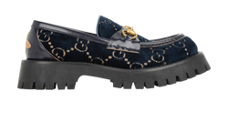 Gucci Horsebit Loafer, Velvet, Navy, UK6.5, 2*