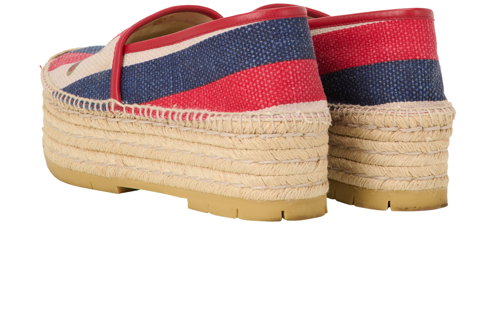 Gucci Sylvie Espadrilles, &pound;250, Shoes, Blue/Red, Canvas, Back view