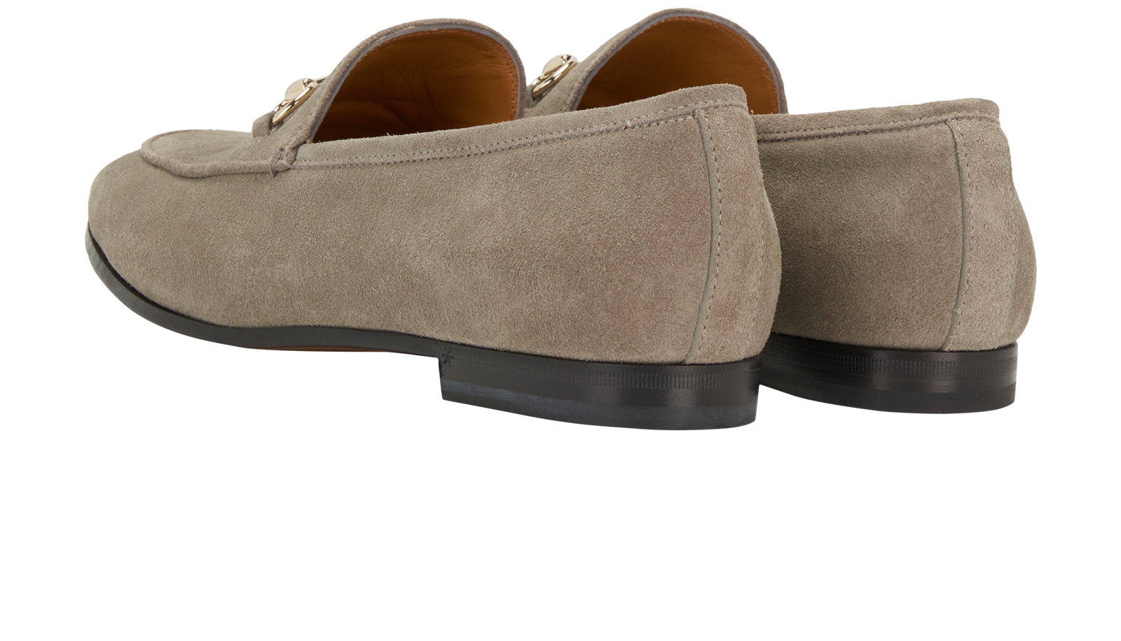 Gucci Horsebit Loafers, &pound;295, Shoes, Grey, Suede, Back view