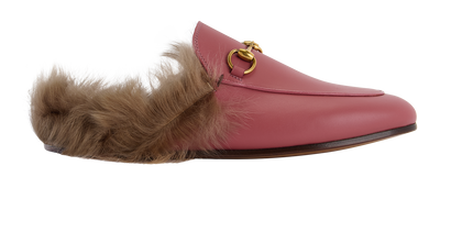 Gucci Princetown Mules, &pound;275, Shoes, Pink, Fur/Leather, Front view