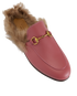 Gucci Princetown Mules, &pound;275, Shoes, Pink, Fur/Leather, Other view