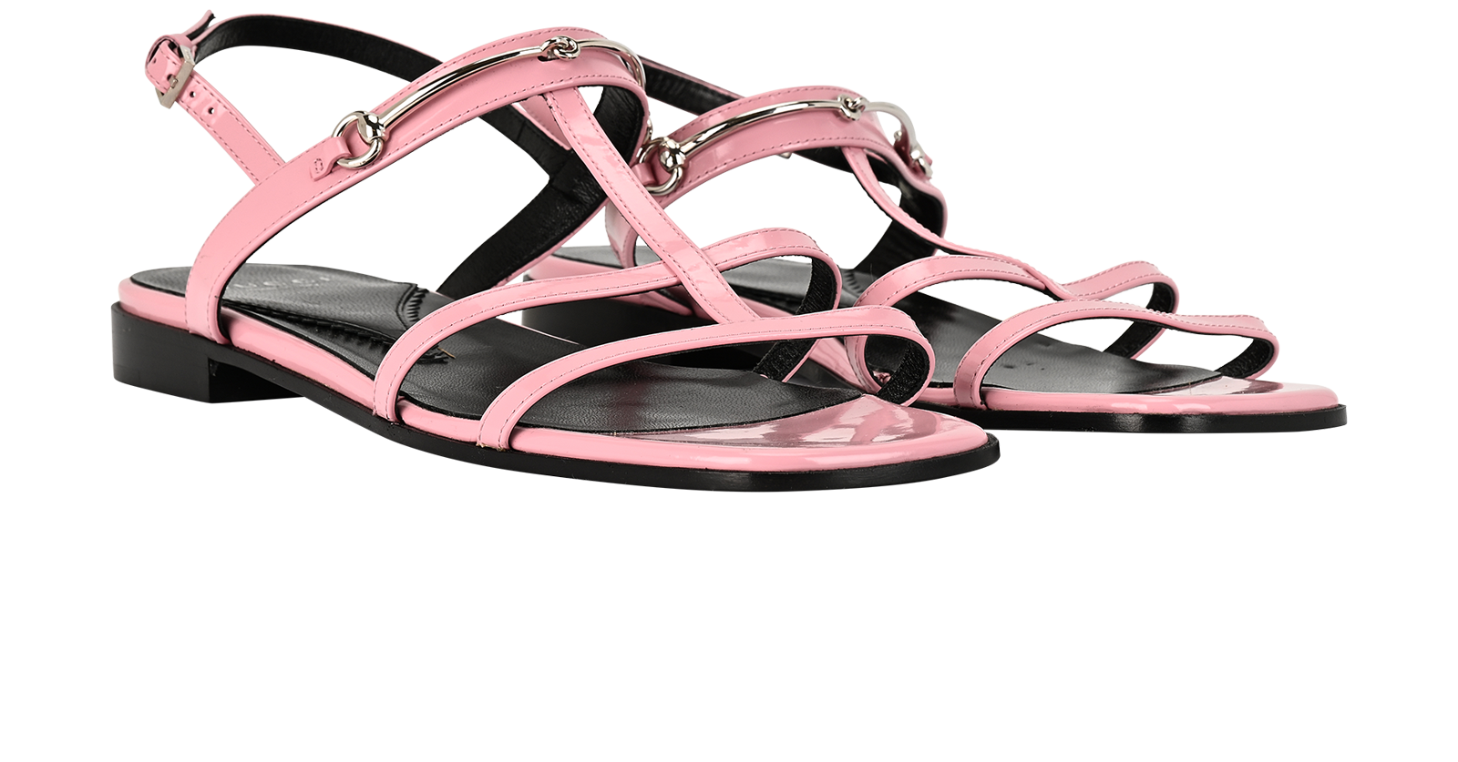 Gucci Divine Horsebit Sandals, &pound;190, Shoes, Pink, Leather, Side view