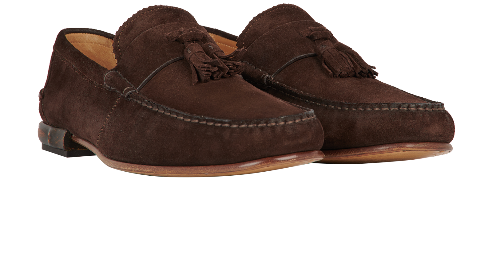 Gucci Tassel Bamboo Heel Loafers, &pound;180, Shoes, Brown, Suede, Side view