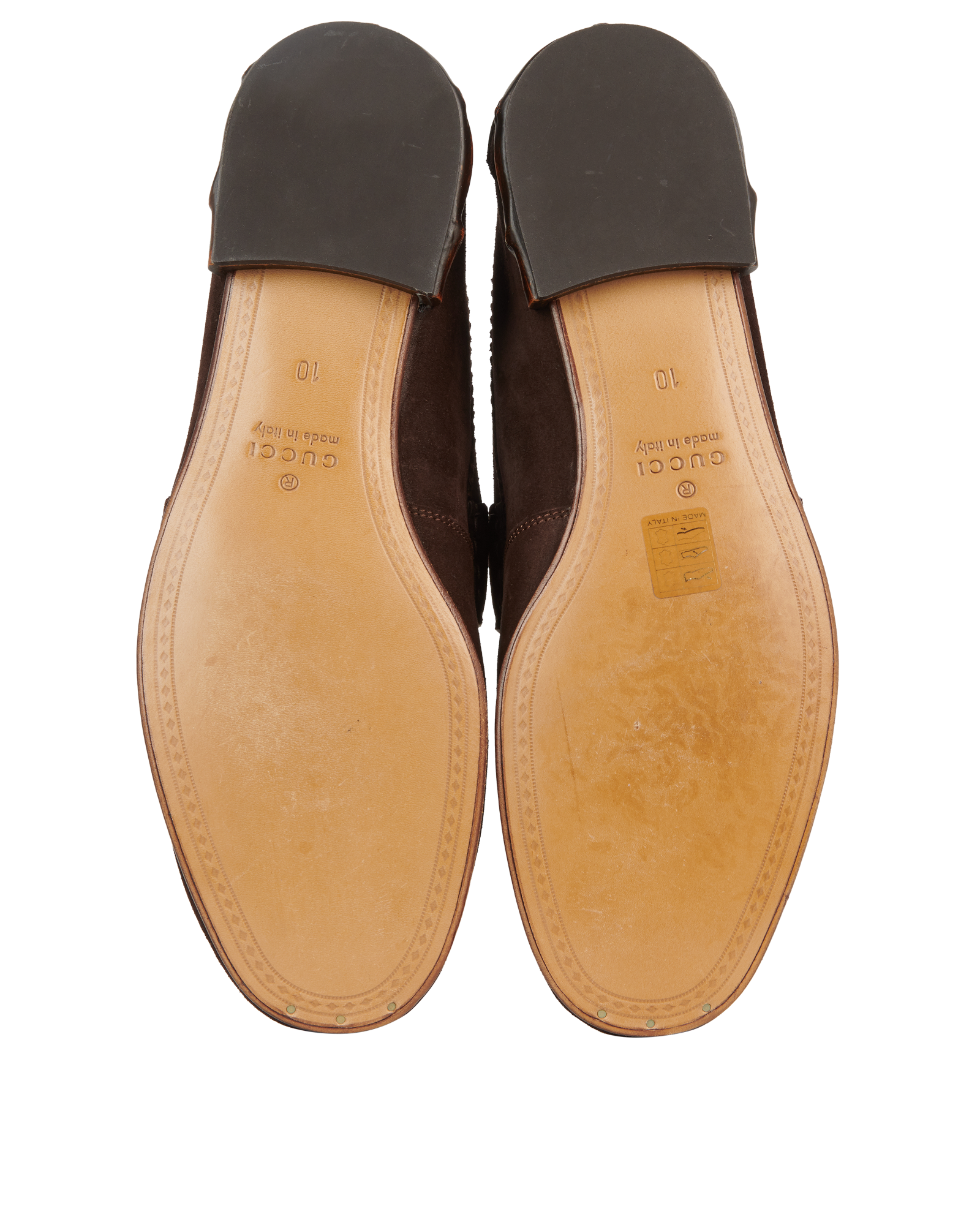 Gucci Tassel Bamboo Heel Loafers, &pound;180, Shoes, Brown, Suede, Top view