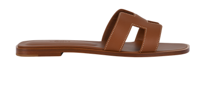 Hermes Oran Sandals, &pound;525, Shoes, Brown/Tan, Leather, Front view