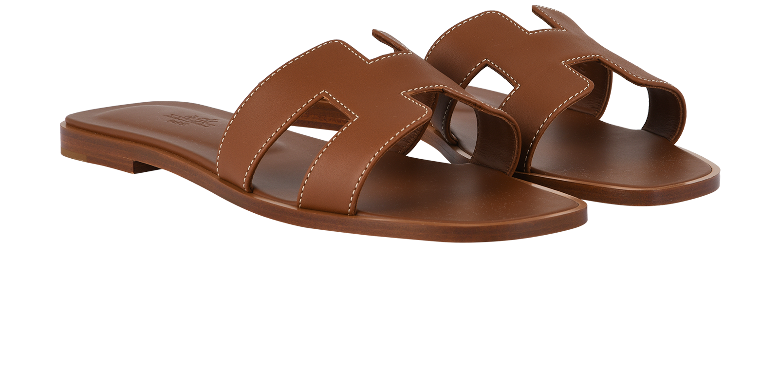 Hermes Oran Sandals, &pound;525, Shoes, Brown/Tan, Leather, Side view