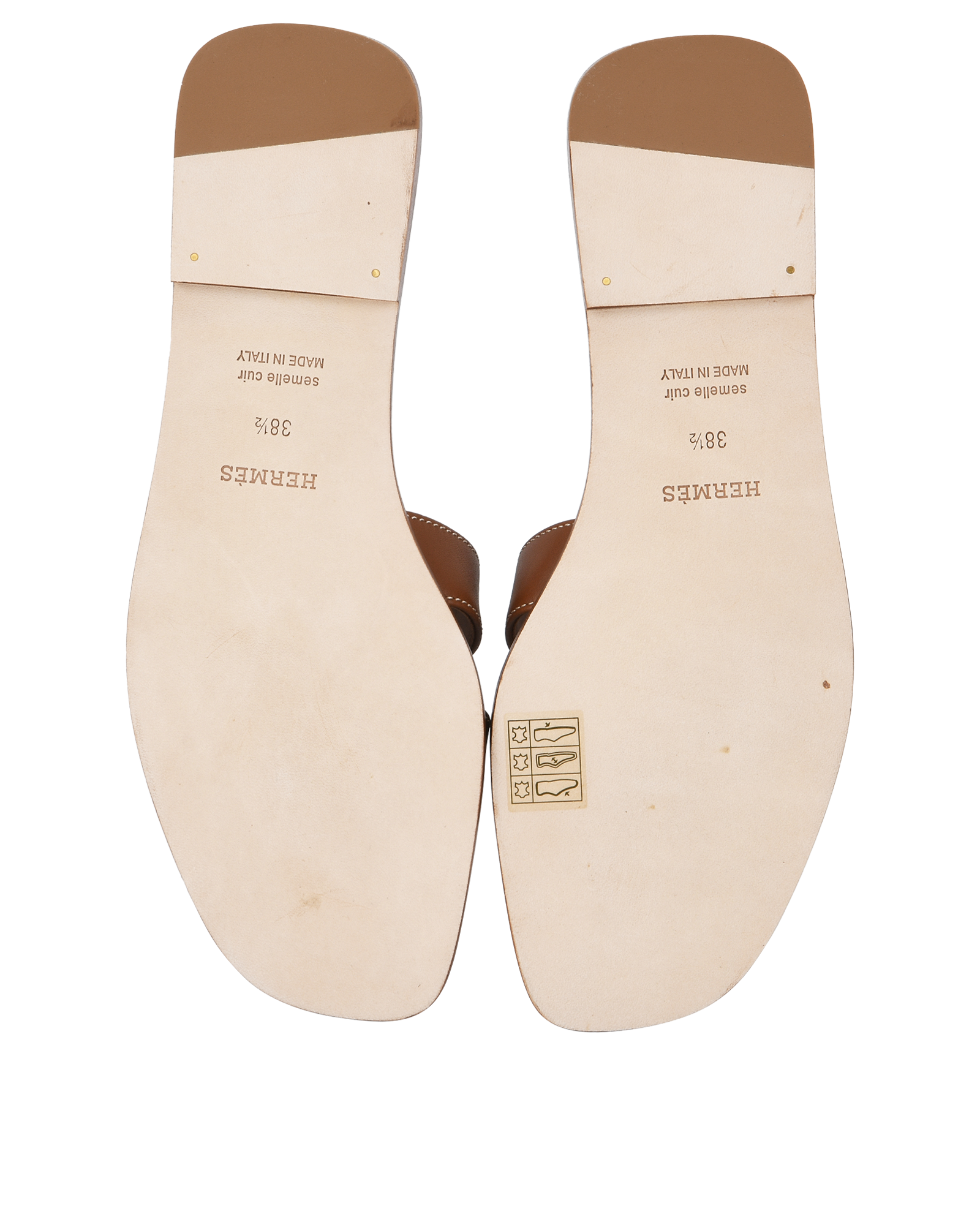 Hermes Oran Sandals, &pound;525, Shoes, Brown/Tan, Leather, Top view