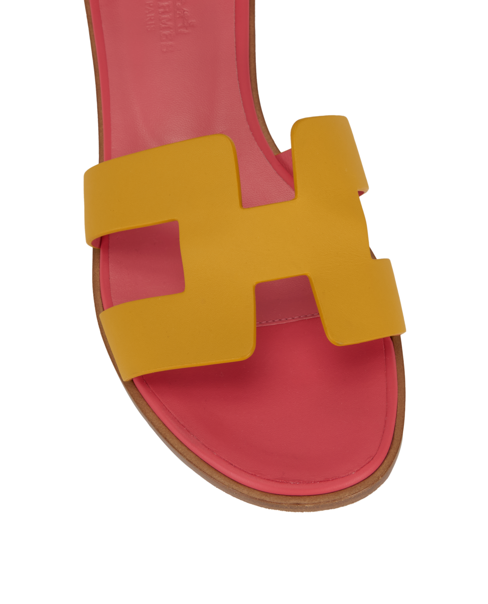 Hermes Santorini Sandals, &pound;395, Shoes, Pink/Yellow, Leather, Other view