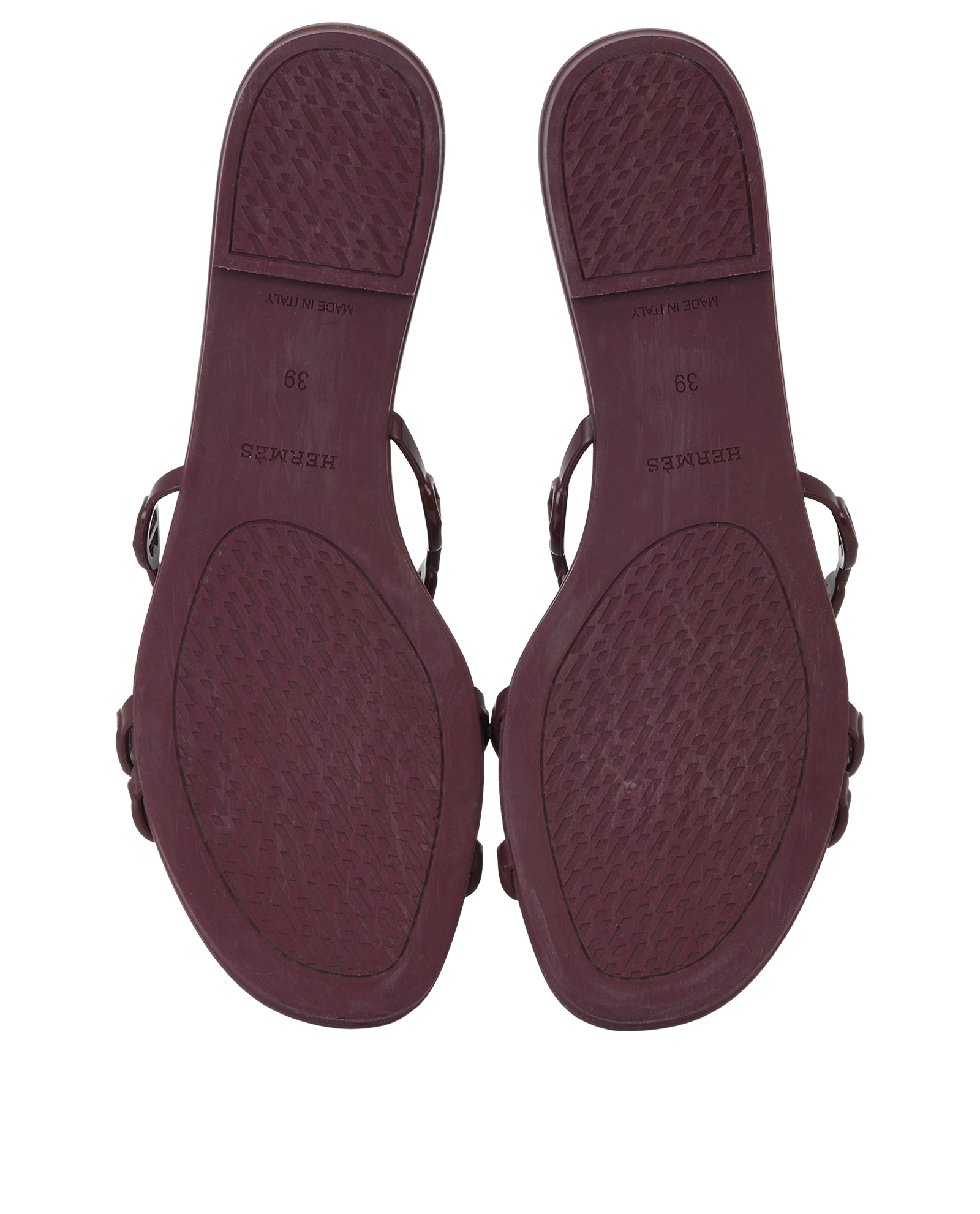 Hermes Rivage Sandals, &pound;210, Shoes, Burgundy, Leather, Top view