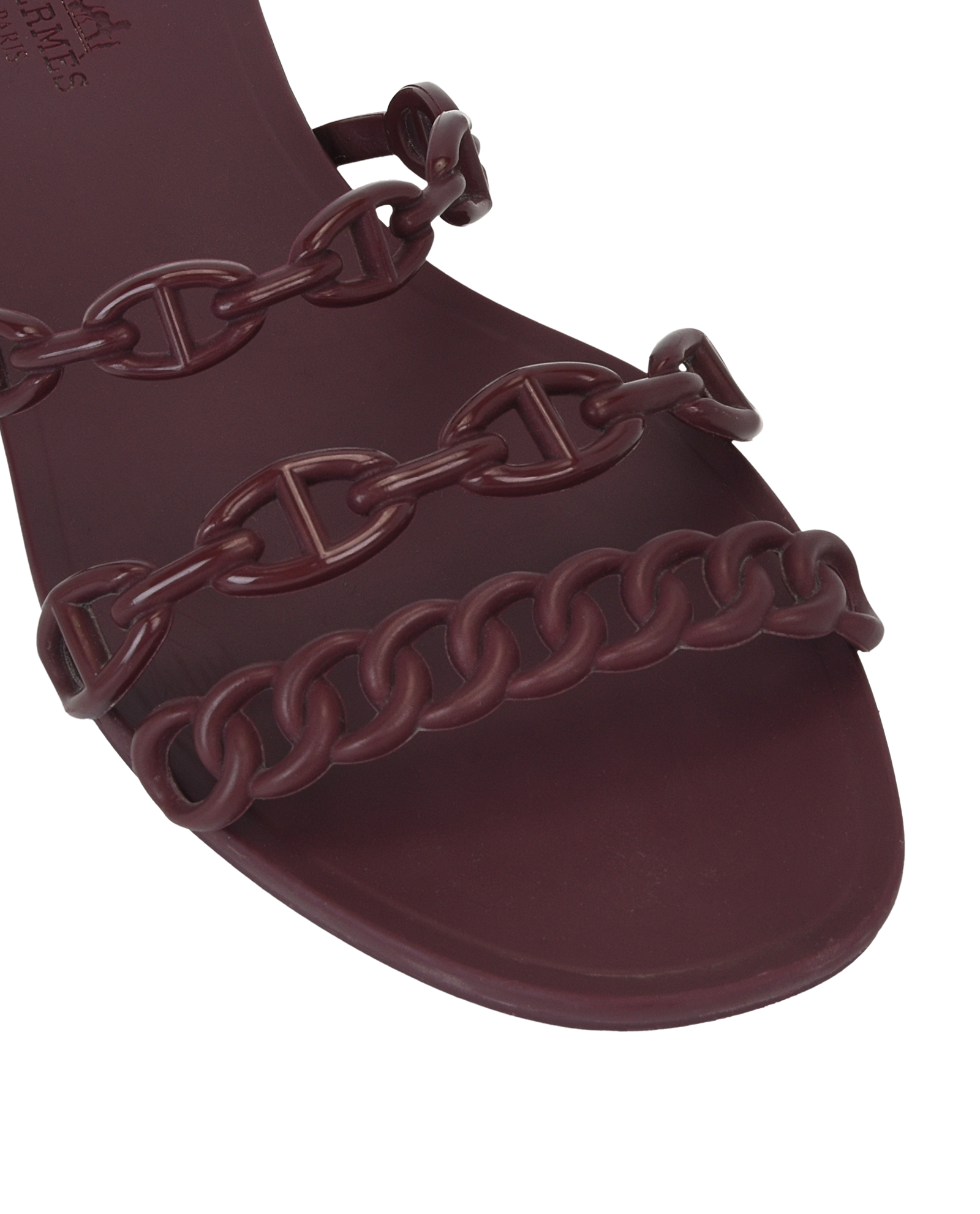 Hermes Rivage Sandals, &pound;210, Shoes, Burgundy, Leather, Other view
