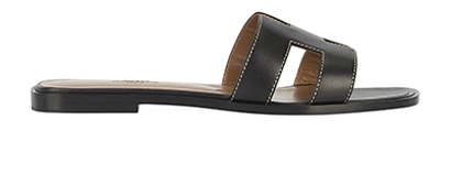 Hermes Oran Sandals, &pound;475, Shoes, Black, Leather, Front view