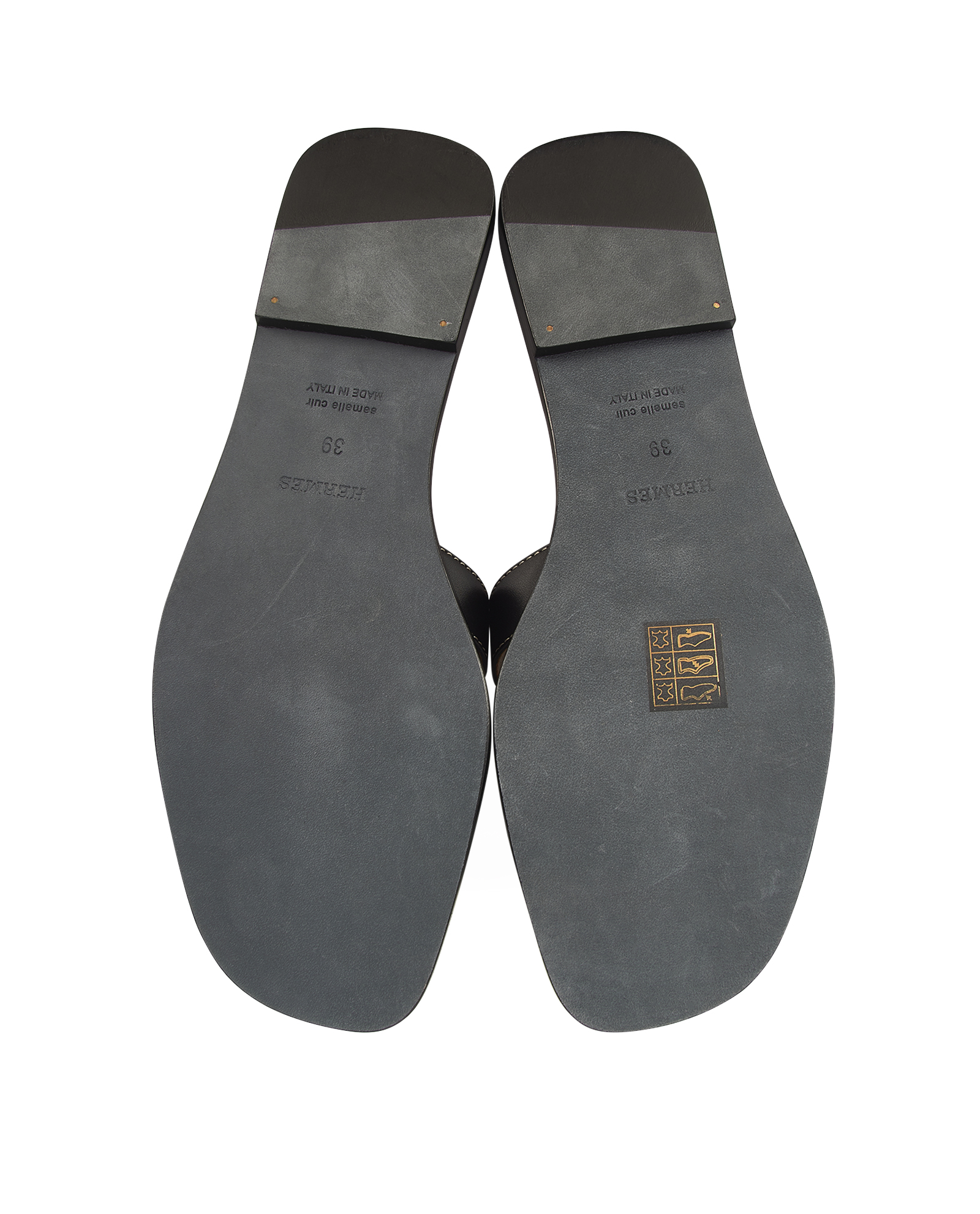 Hermes Oran Sandals, &pound;475, Shoes, Black, Leather, Top view