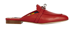 Hermes Kelly OZ Lock Mules, Leather, Red, 5, 5*