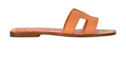 Hermes Oran Sandals, Leather, Orange, UK7.5, DB, 4*