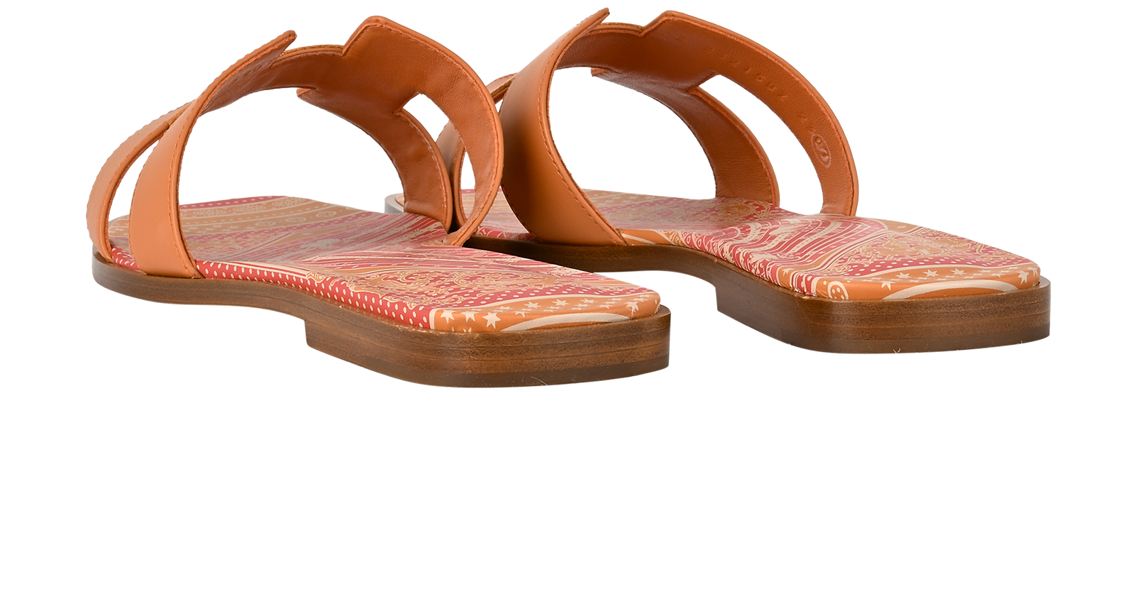 Hermes Oran Sandals, &pound;595, Shoes, Orange, Leather, Back view