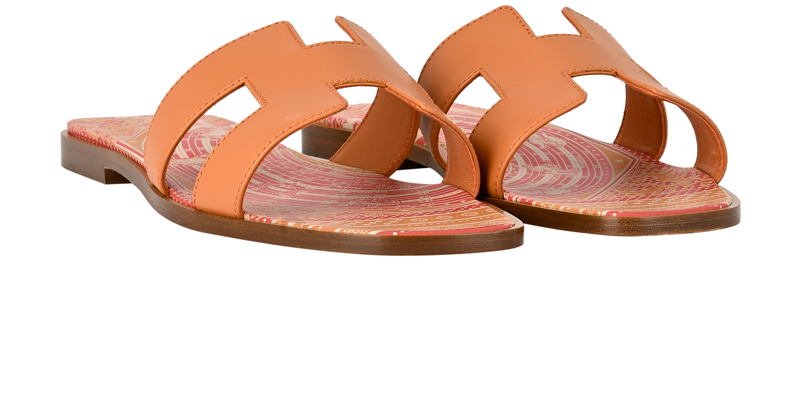 Hermes Oran Sandals, &pound;595, Shoes, Orange, Leather, Side view