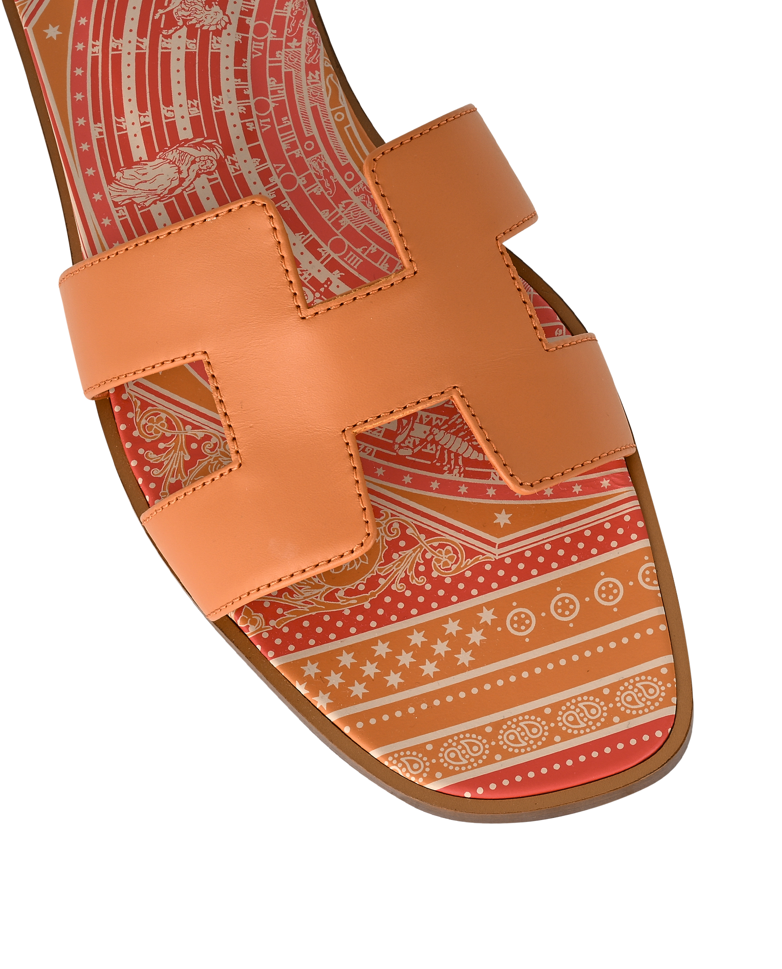 Hermes Oran Sandals, &pound;595, Shoes, Orange, Leather, Other view