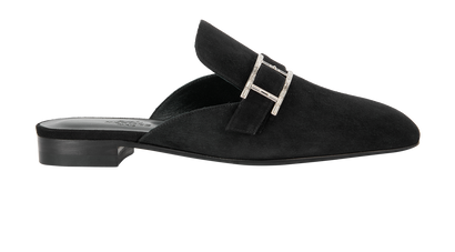 Hermes Beauty Mule, £550, Shoes, Black, Suede, Front view