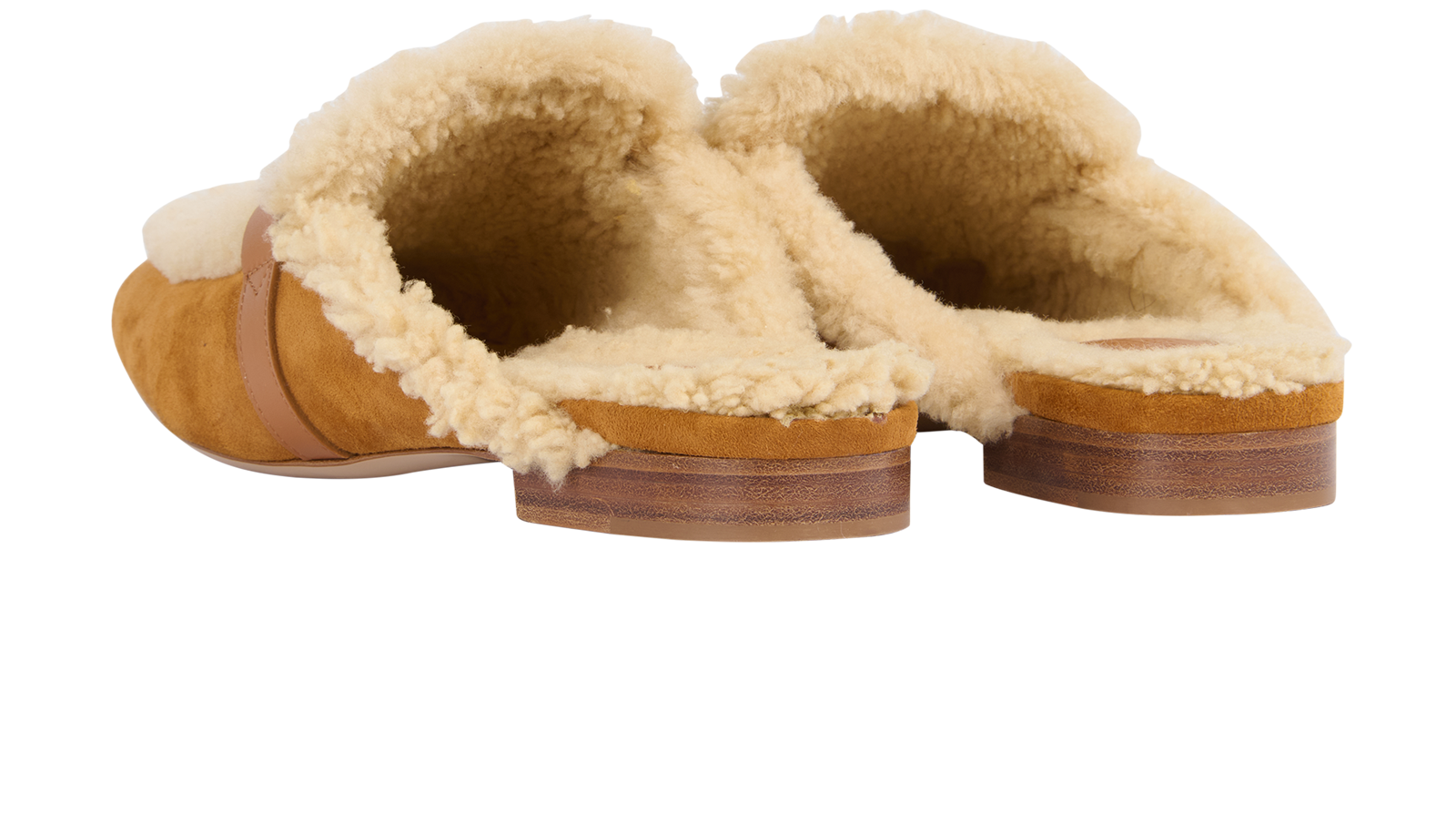 Hermes Oz Mules, &pound;650, Shoes, Beige, Shearling/Suede, Back view