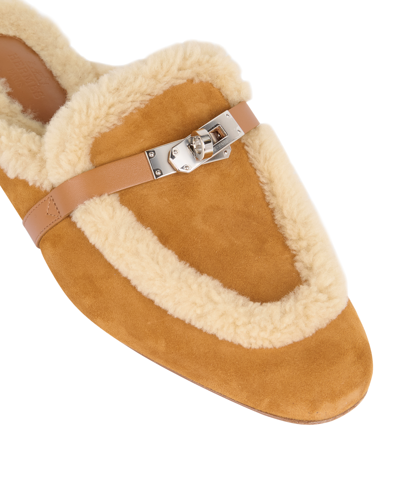 Hermes Oz Mules, &pound;650, Shoes, Beige, Shearling/Suede, Other view