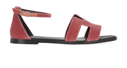 Hermes Velvet Santorini Sandals, front view