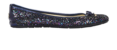 Jimmy Choo Bow Glitter Flats, front view