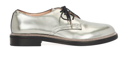 Jimmy Choo Metallic Derby Shoes, front view