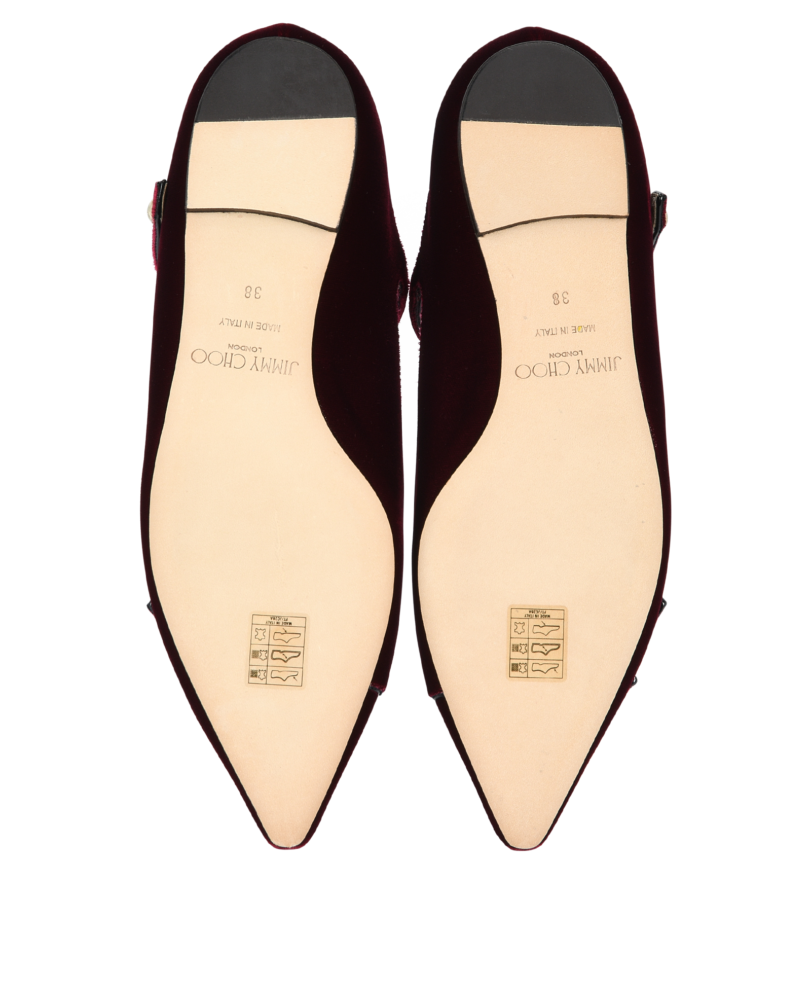 Jimmy Choo Layton Flats, &pound;180, Shoes, Burgundy, Velvet, Top view