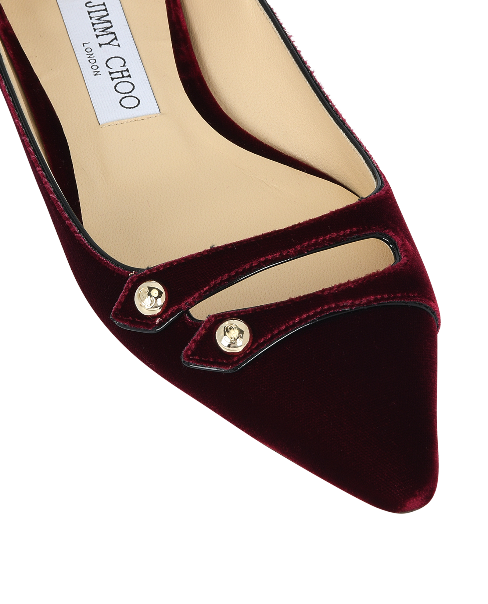 Jimmy Choo Layton Flats, &pound;180, Shoes, Burgundy, Velvet, Other view