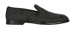 Jimmy Choo Studded Star Loafers, Leather, Black, 4, DB, 3*