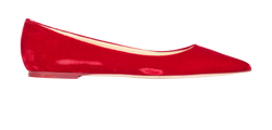 Jimmy Choo Alina Pointed Flats, Velvet, Red, UK7.5, B/DB, 3*
