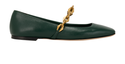 Jimmy Choo Diamond Tilda Flat, &pound;250, Shoes, Green, Leather, Front view