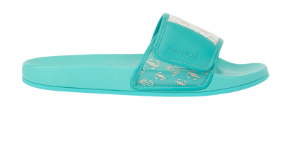 Jimmy Choo Fitz Logo Slides, front view