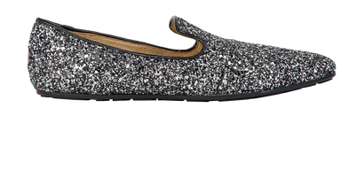 Jimmy Choo Jaida Glitter Flats, front view