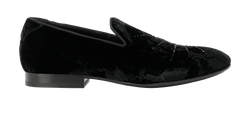 Jimmy Choo Sloane Loafers, Mens, Velvet, Black, UK6, DB, 2*