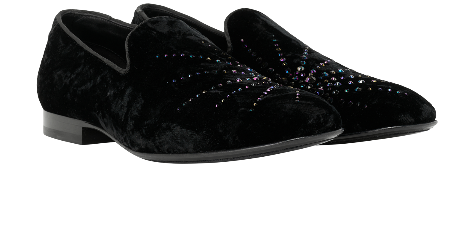 Jimmy Choo Sloane Loafers, &pound;390, Shoes, Black, Velvet, Side view