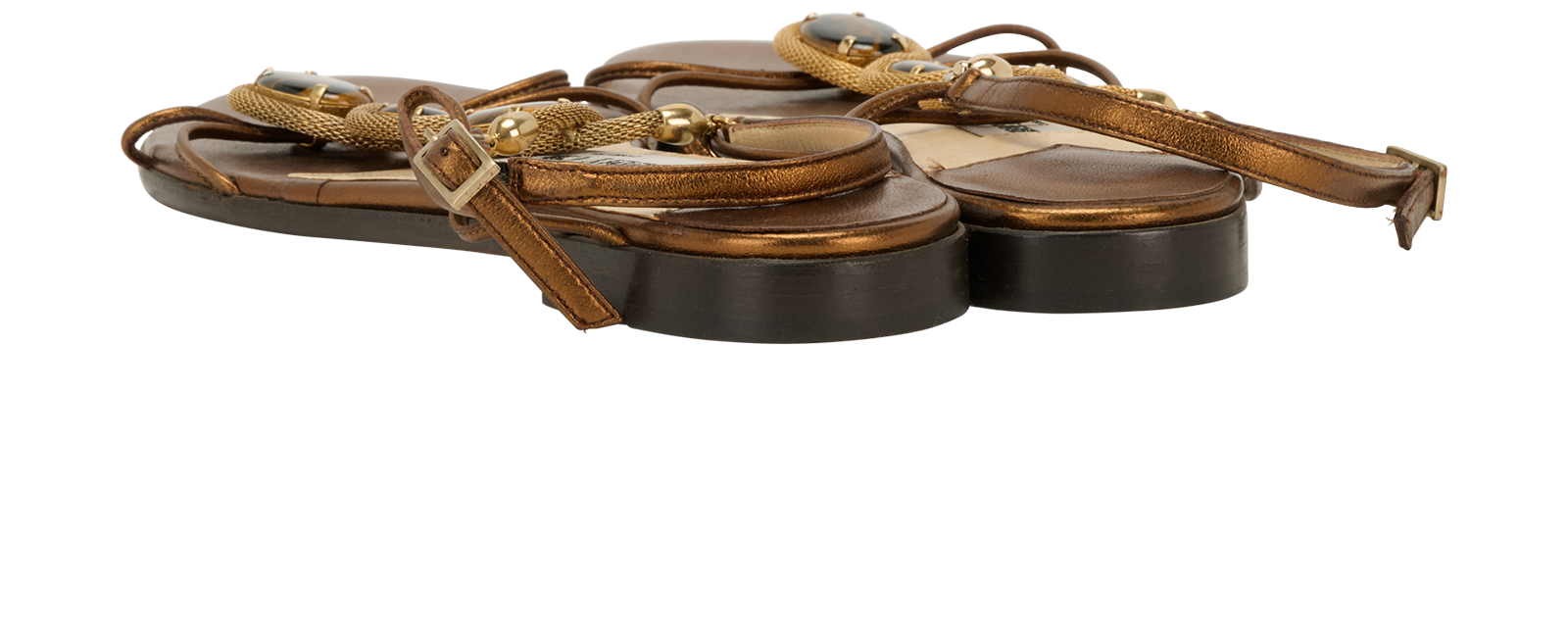 Jimmy Choo Flat Sandals, &pound;90, Shoes, Brown, Leather, Back view