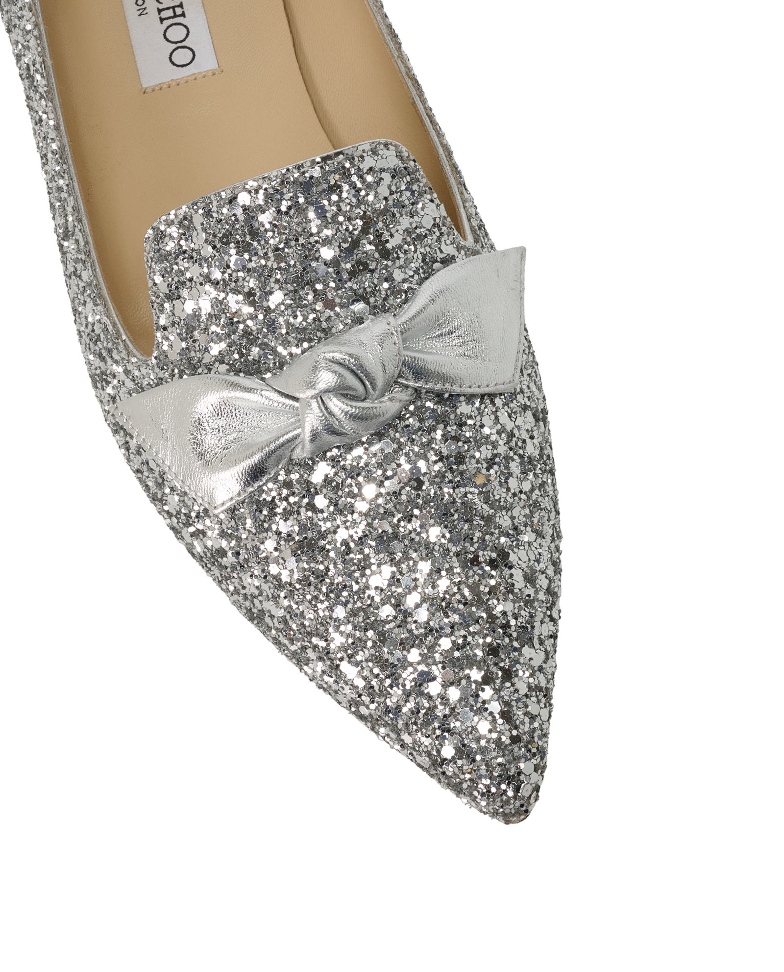Jimmy Choo Gable Flats, &pound;175, Shoes, Silver, Leather, Other view