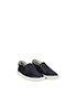 Lanvin Metallic Leather Slip-on Trainers, side view