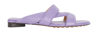Bottega Veneta The Band Flat Sandals, &pound;175, Shoes, Purple, Leather, Front view