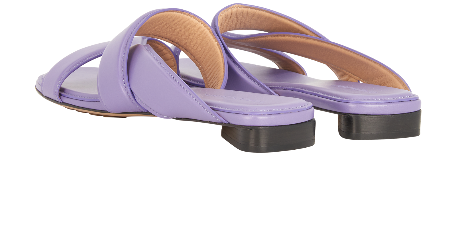 Bottega Veneta The Band Flat Sandals, &pound;175, Shoes, Purple, Leather, Back view