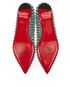 Christian Louboutin Follies Spikes Glitter Flats, top view
