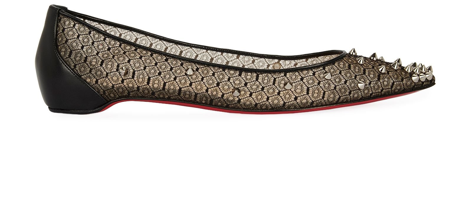 Louboutin spiked flats best sale