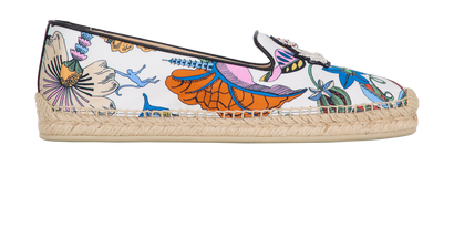 Christian Louboutin Nanou Orlato Espadrilles, &pound;250, Shoes, Black/White, Satin, Front view