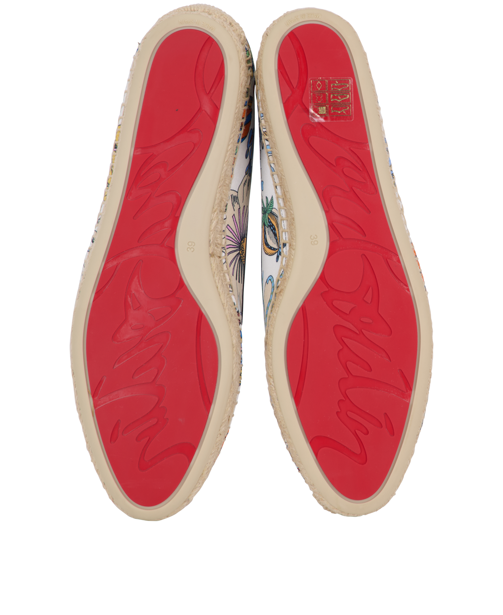 Christian Louboutin Nanou Orlato Espadrilles, &pound;250, Shoes, Black/White, Satin, Top view